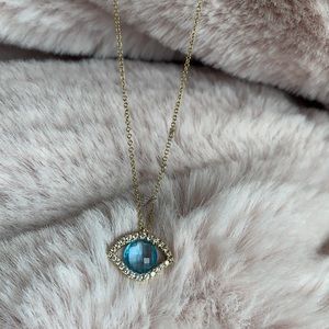 Meira T Diamond Halo Evil Eye Necklace 16-18” adjustable